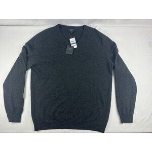 NWT  Club Room Luxury 100% Cashmere Men's V Neck Sweater Gray Size XL